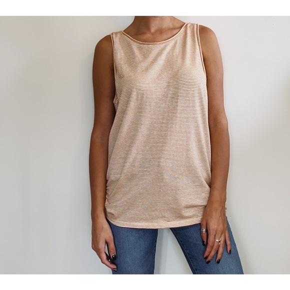 Theory Insar Linen-Blend Stripe Tank - Picture 3 of 5
